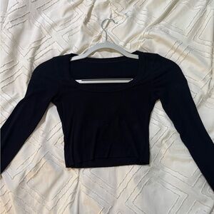 Amazon Black Long Sleeve Crop Top